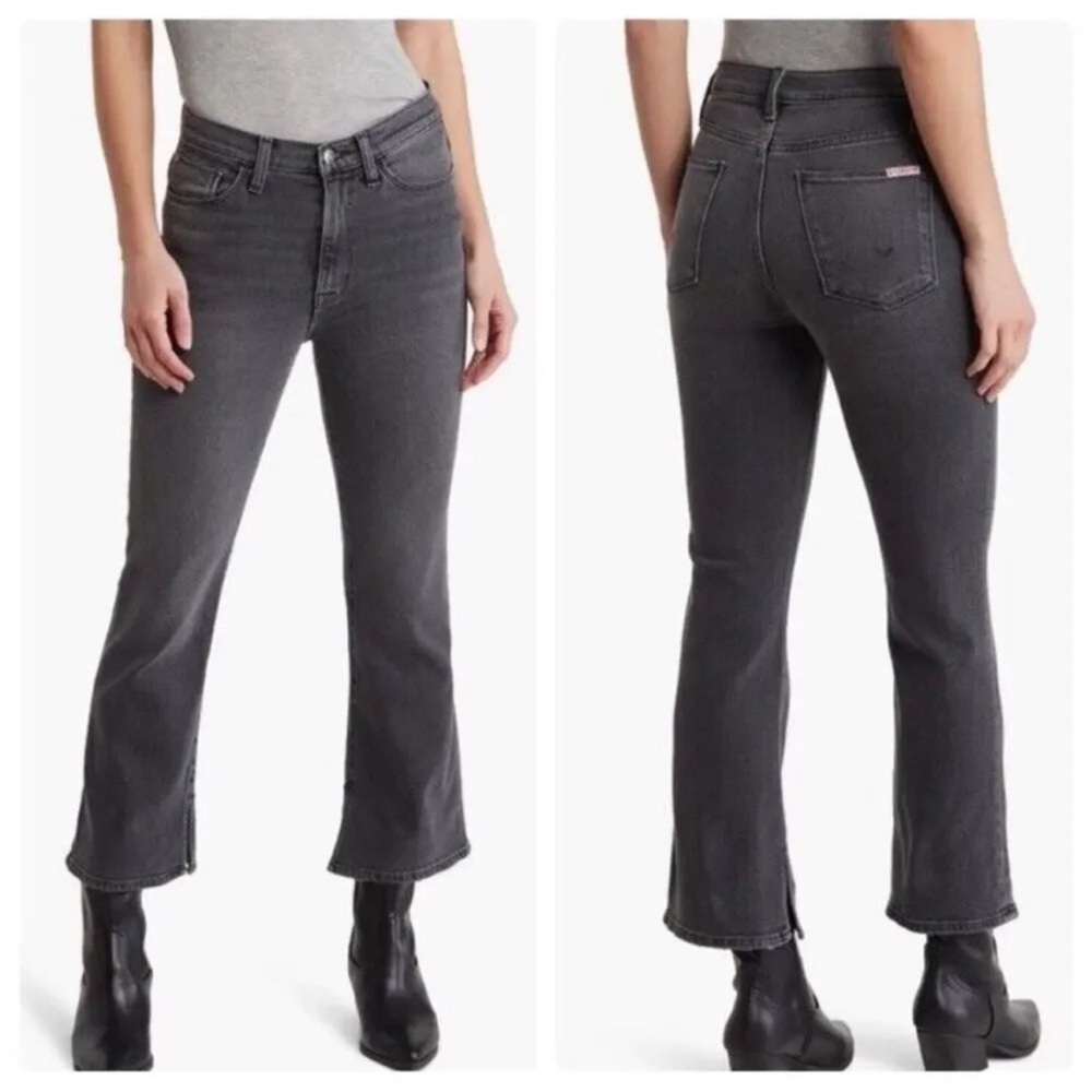 Hudson Jeans “Blair” High Waist Crop Bootcut Jeans Washed Black Grey, size 28